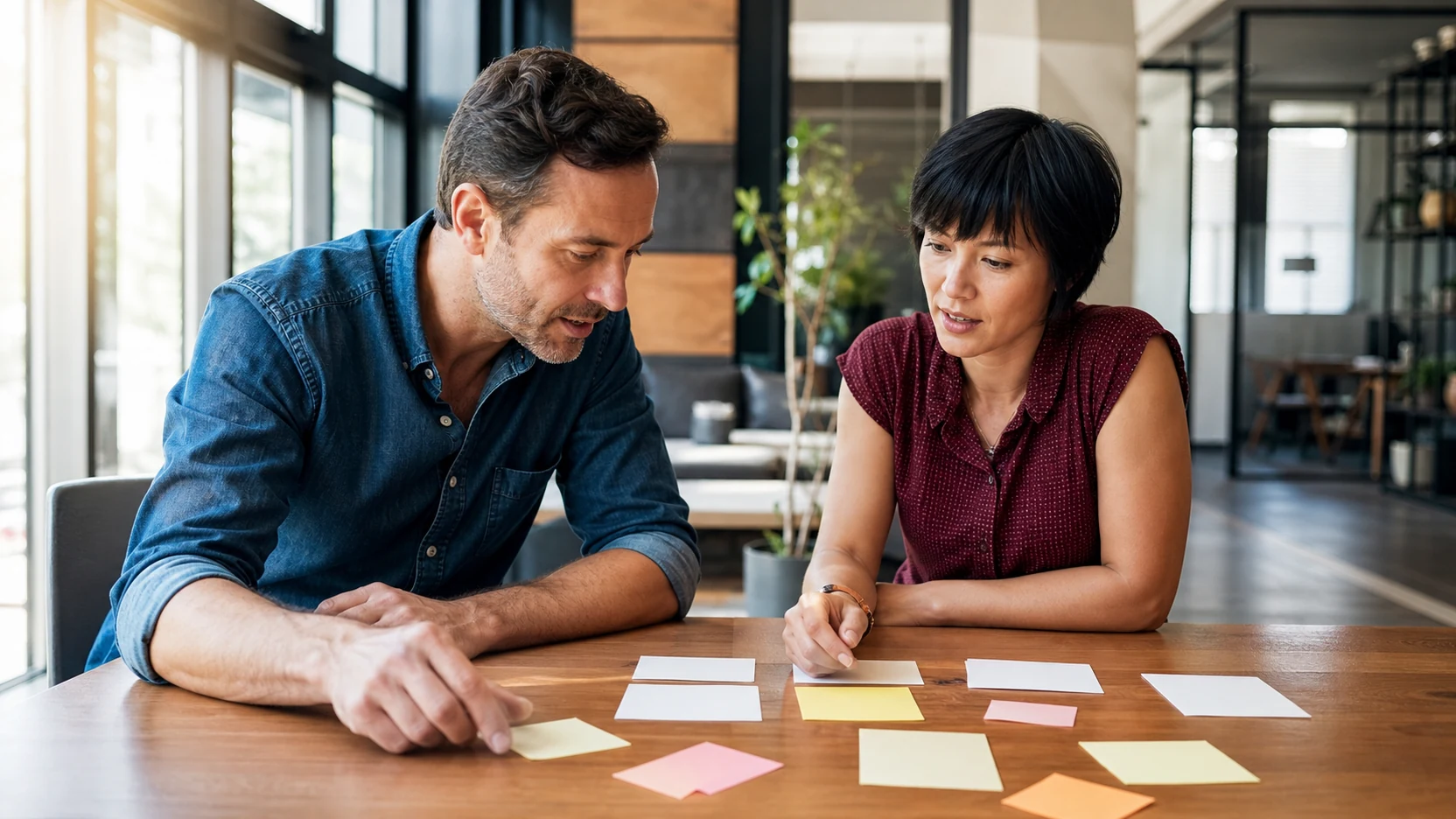 Entrepreneur et conseillère organisant les étapes d’un projet